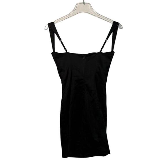 Oh Polly Black Satin Midnight Romance Mini Dress Size 4 - Picture 5 of 9